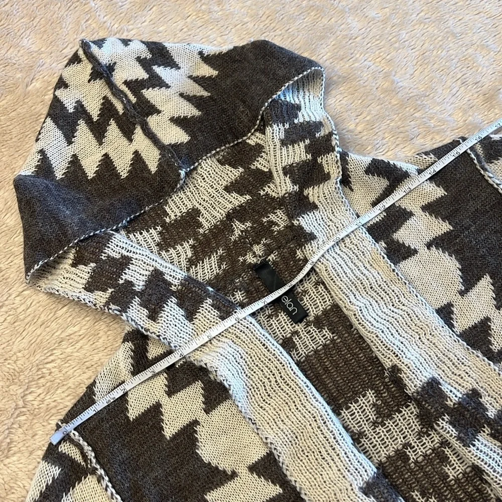 ELAN Aztec Print Hooded Cardigan - Picture 10 of 13